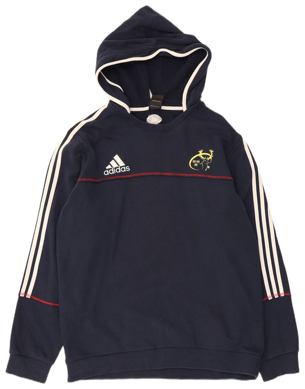 ADIDAS Mens Munster Rugby Hoodie Jumper Large Navy Blue Cotton