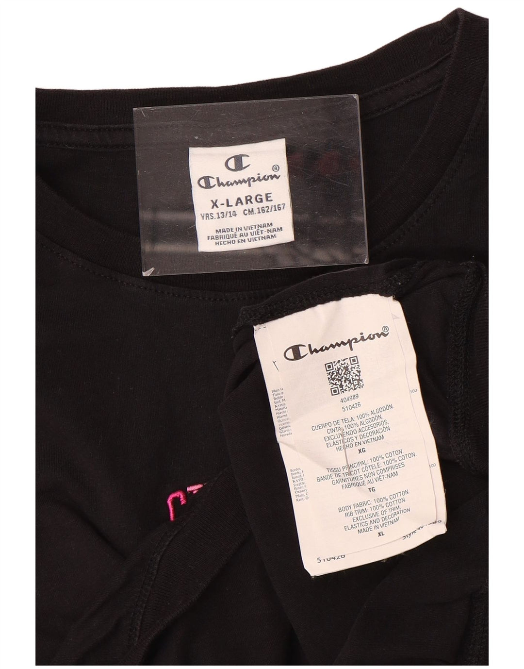 CHAMPION Majica kratkih rukava za djevojčice 13-14 godina XL crni pamuk