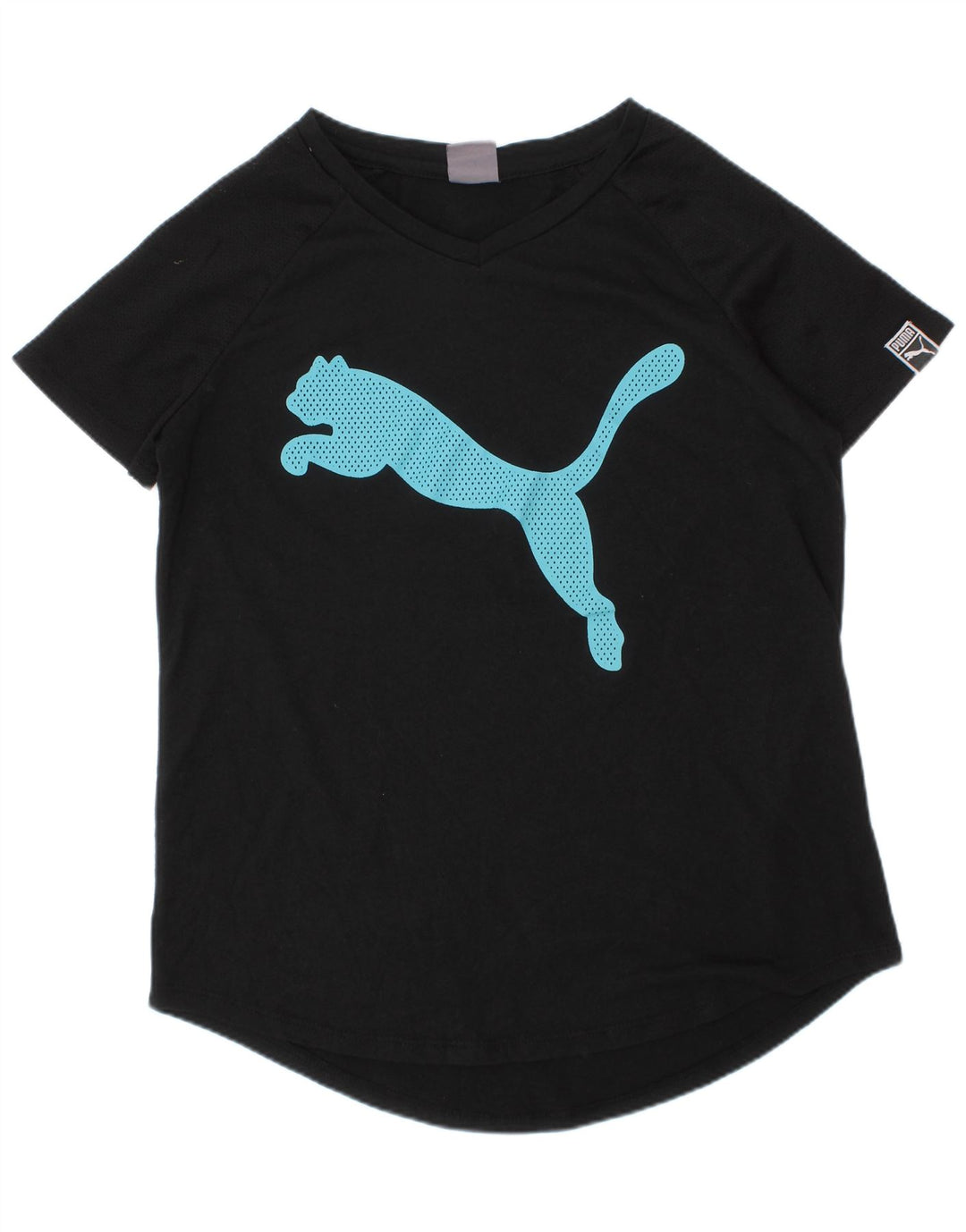 Puma Girls Graphic T-Shirt Top 12-13 Years Large Black Poliester