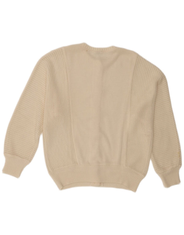 Vintage ženski kardigan džemper IT 46 Large off white poliakril