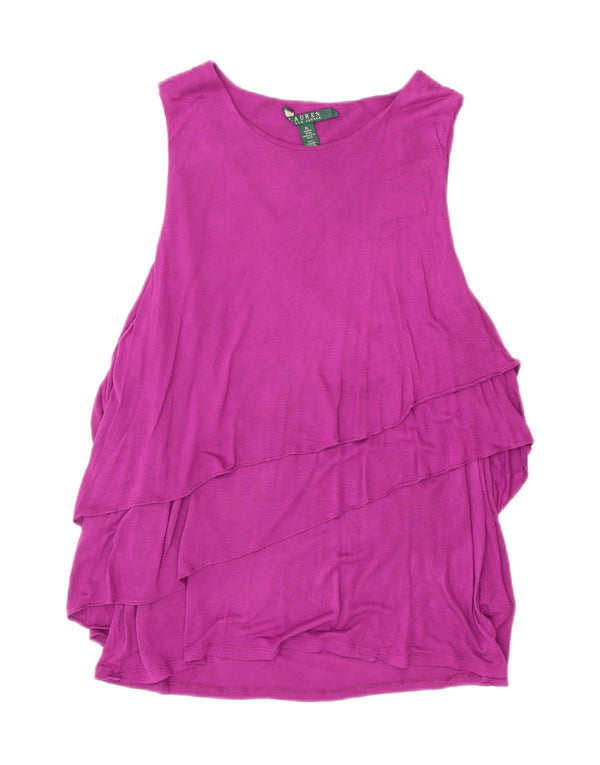 Ralph Lauren Ženski gornji dio bluze bez rukava UK 18 XL Ljubičasta viskoza