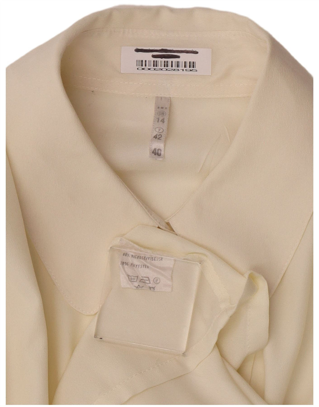 Vintage ženska košulja bluza UK 14 srednje bijele viskoze