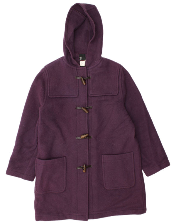 Vintage ženski duffle kaput s kapuljačom UK 14 velika ljubičasta vuna