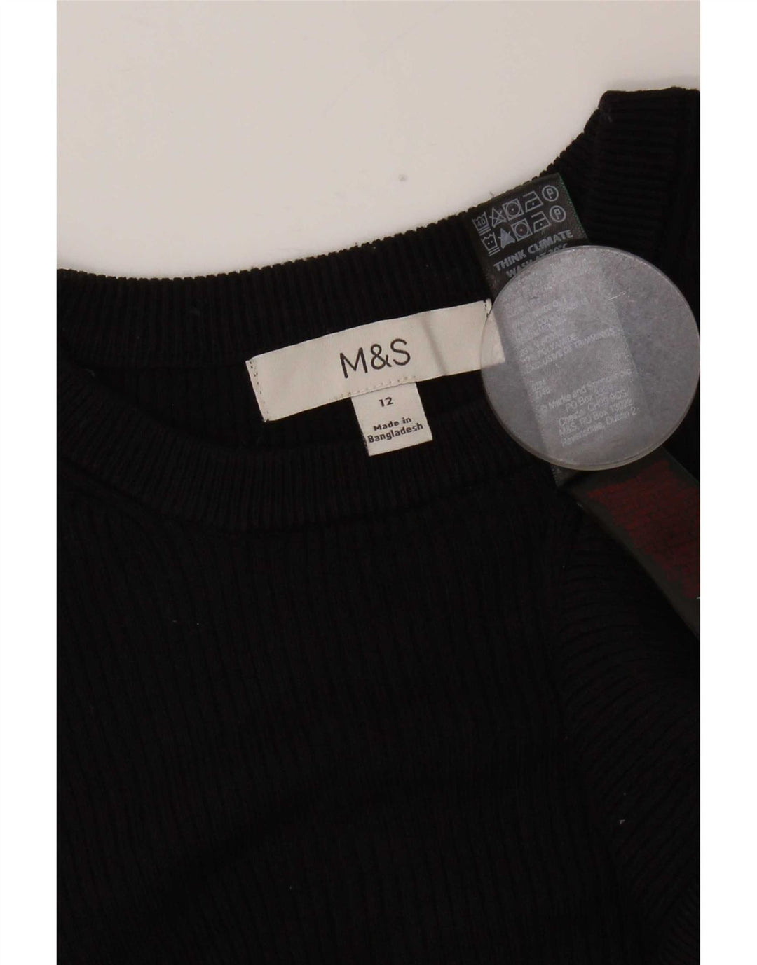Marks & Spencer ženska majica dugih rukava UK 12 srednje crna viskoza