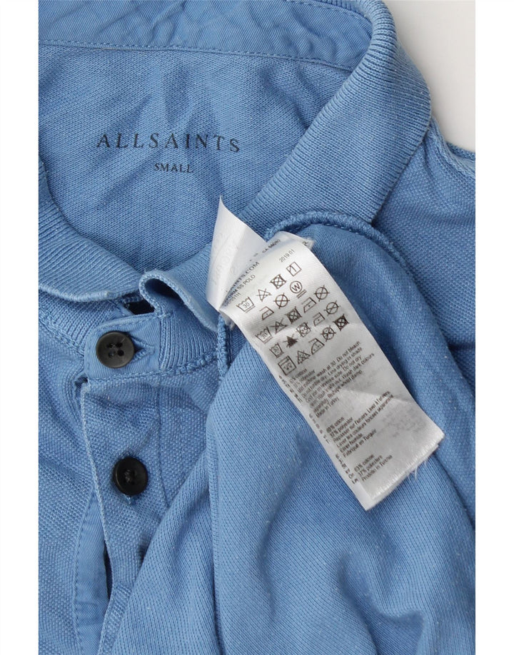 ALL SAINTS Muška polo majica Mala plava pamučna