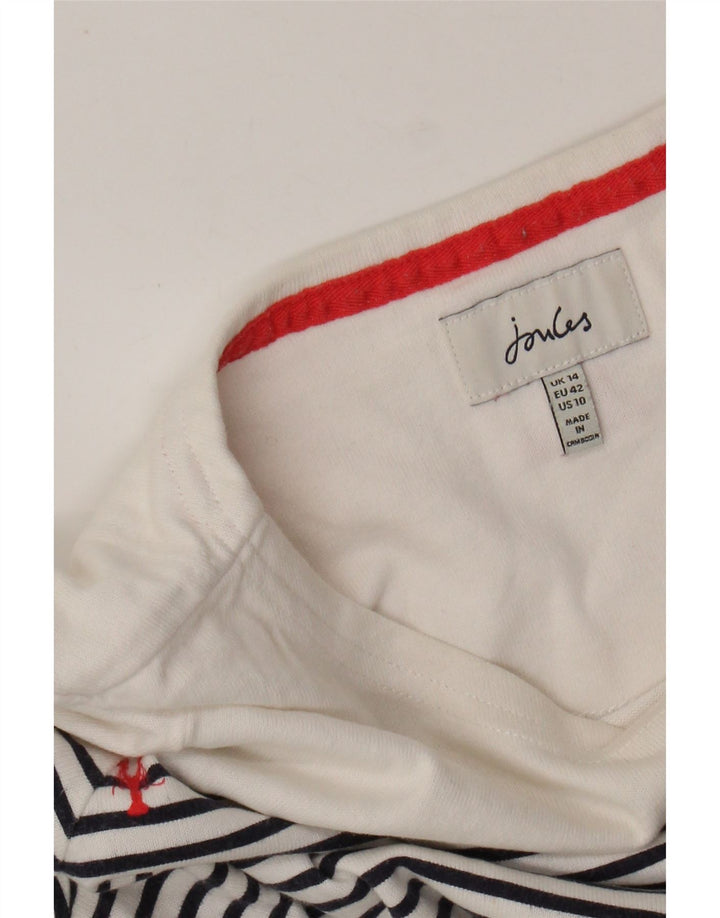 JOULES Ženska majica dugih rukava UK 14 Velike bijele pruge