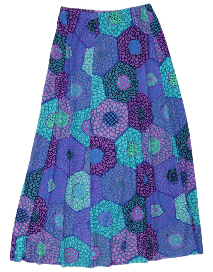 Vintage ženska maksi suknja W34 velika plava cvjetna