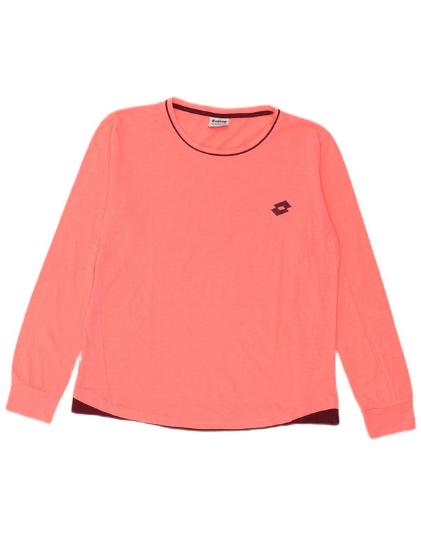 Lotto Womens Top Long Sleeve UK 14 Large Pink Polyester