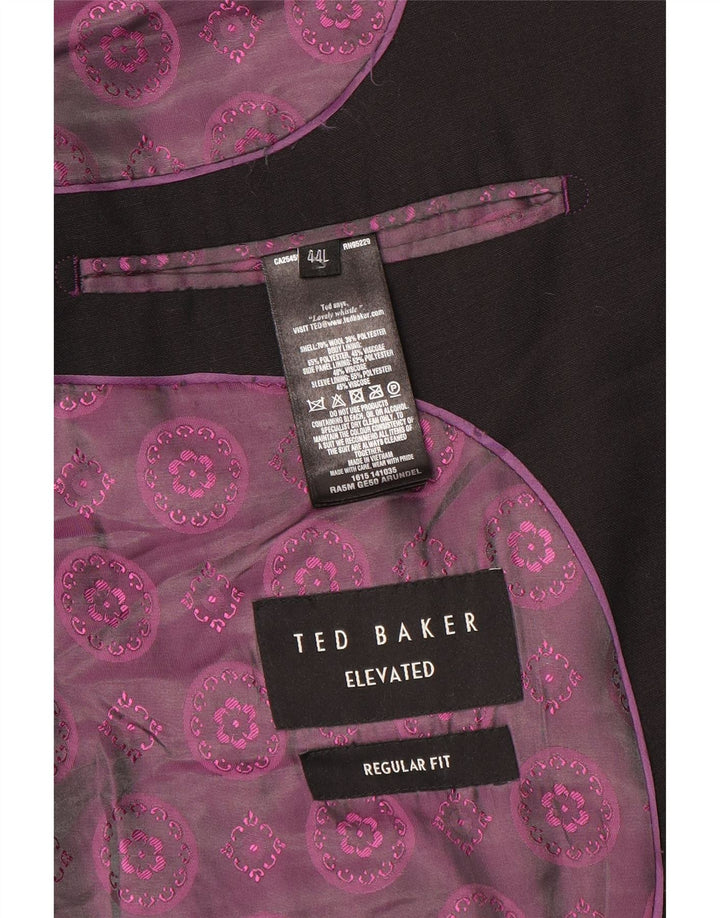 Ted Baker Duga muška jakna s 2 gumba Regular Fit Blazer jakna UK 44 2XL Crna vunena
