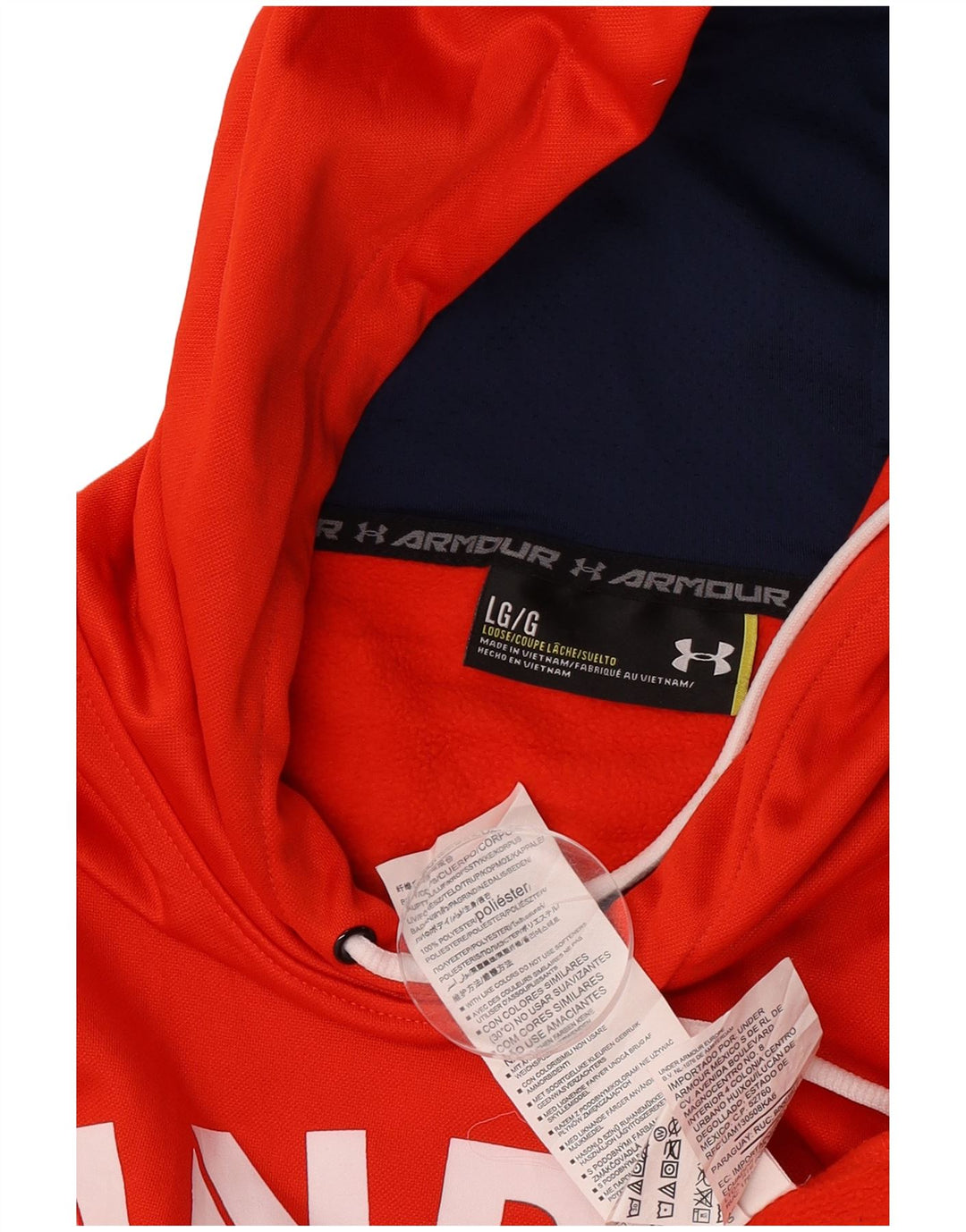 Under Armour muška majica s kapuljačom, veliki crveni poliester