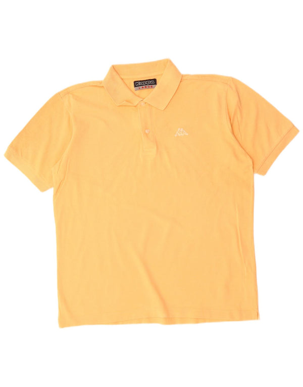 KAPPA Mens Polo Shirt Large Yellow Cotton