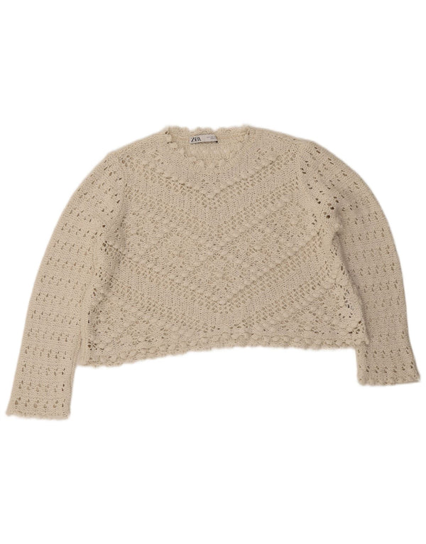 Zara ženski pulover s okruglim izrezom, UK 10 Small White