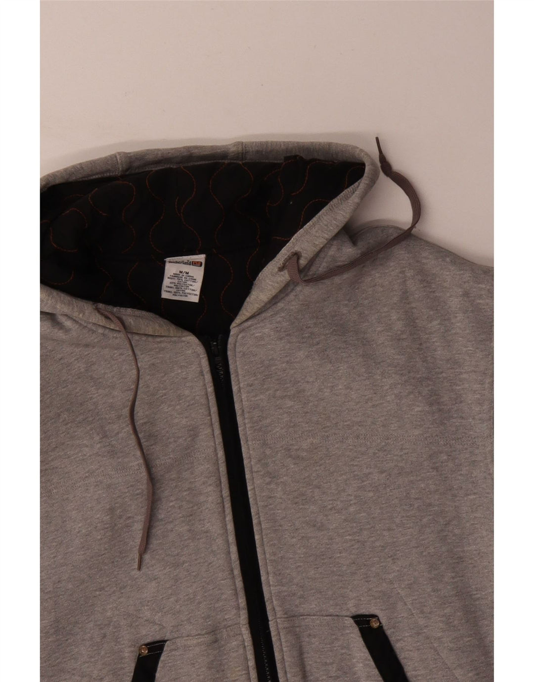 TIMBERLAND muški pulover s kapuljačom na patentni zatvarač, srednje sivi pamuk u blokovima boja