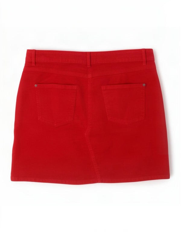 Marks & Spencer ženska mini suknja od samta UK 14 velika W32 crveni pamuk