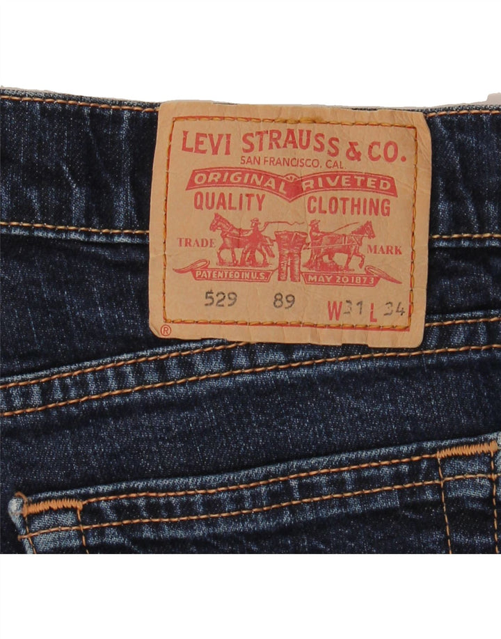 LEVI'S Womens 529 Denim Shorts W31 Medium Navy Blue Cotton Vintage Levi's and Second-Hand Levi's from Messina Hembry 