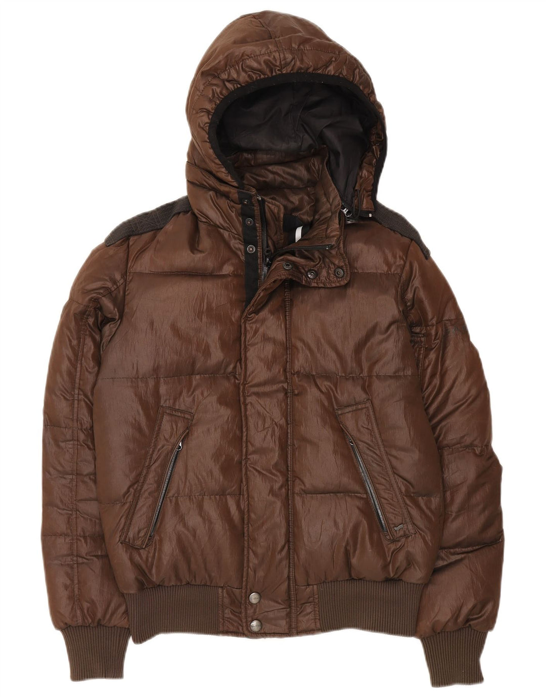 Gas muška bomber podstavljena jakna s kapuljačom UK 36, mali smeđi poliester