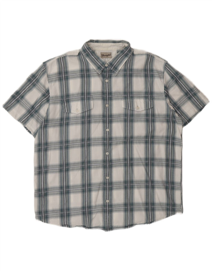 Wrangler muška majica kratkih rukava 2XL plavi pamuk na karo