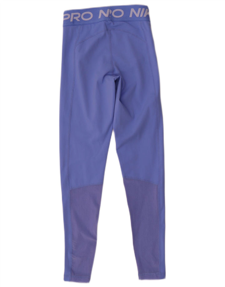 NIKE ženske Dri Fit grafičke tajice UK 6 XS plavi poliester