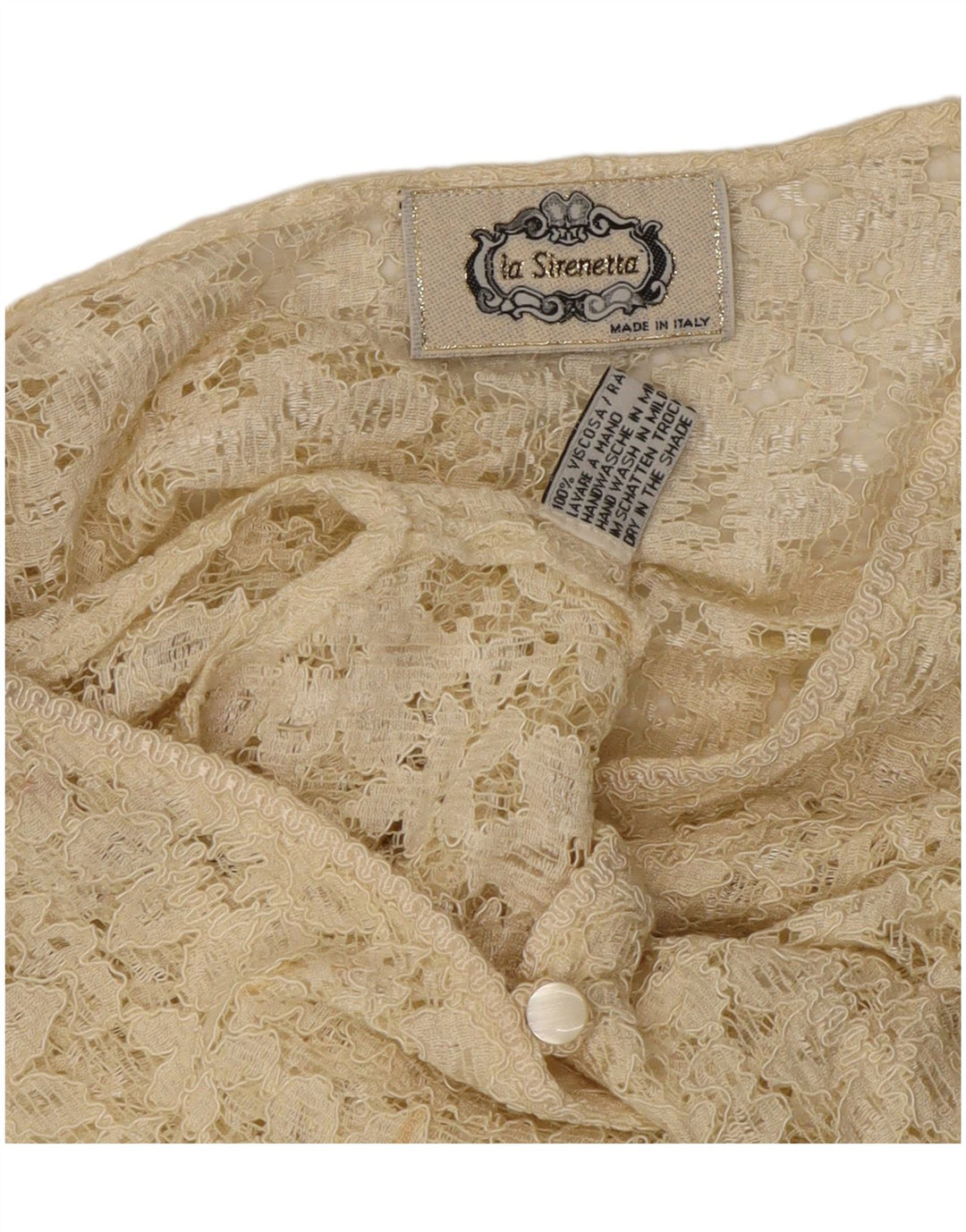 LA SIRENETTA Ženska košulja bez rukava UK 14 Srednje smeđe bijela viskoza