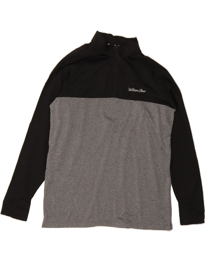 NIKE Mens Zip Neck Pullover Tracksuit Top Large Black Colourblock Vintage Nike and Second-Hand Nike from Messina Hembry 