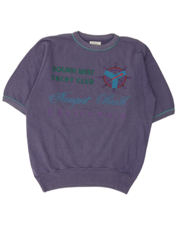 American System Mens By Olmes Carretti Graphic Sweatshirt Jumper Large Blue