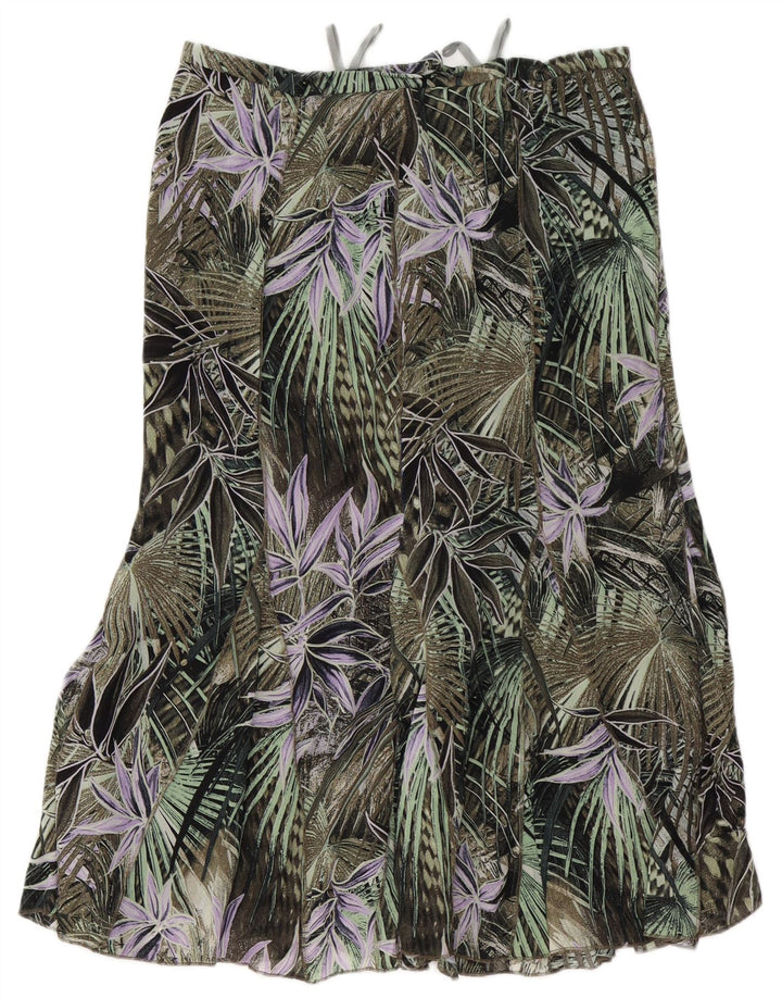 GELCO ženska suknja truba visokog struka UK 16 velika W32 zelena cvjetna