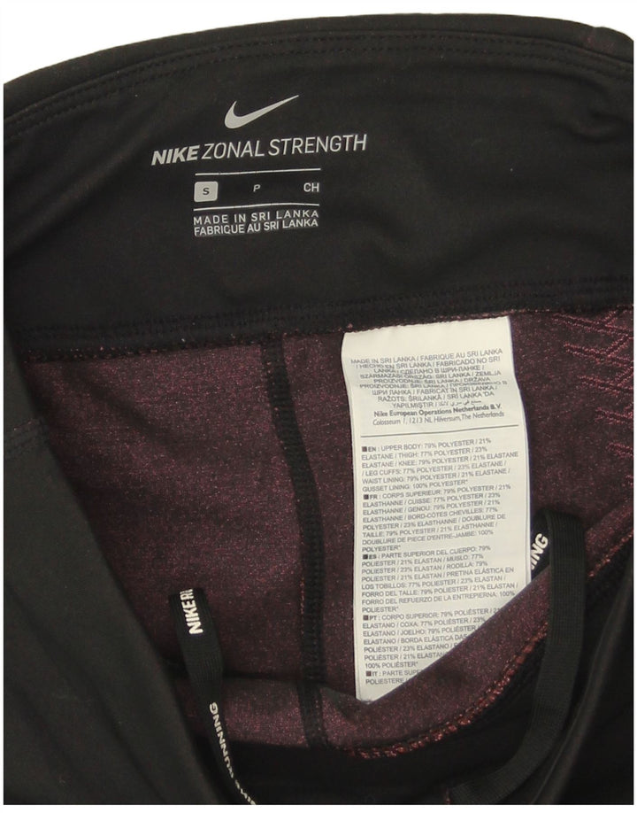 Nike Ženske Dri Fit Capri tajice UK 8 Male crne geometrijske poliesterske
