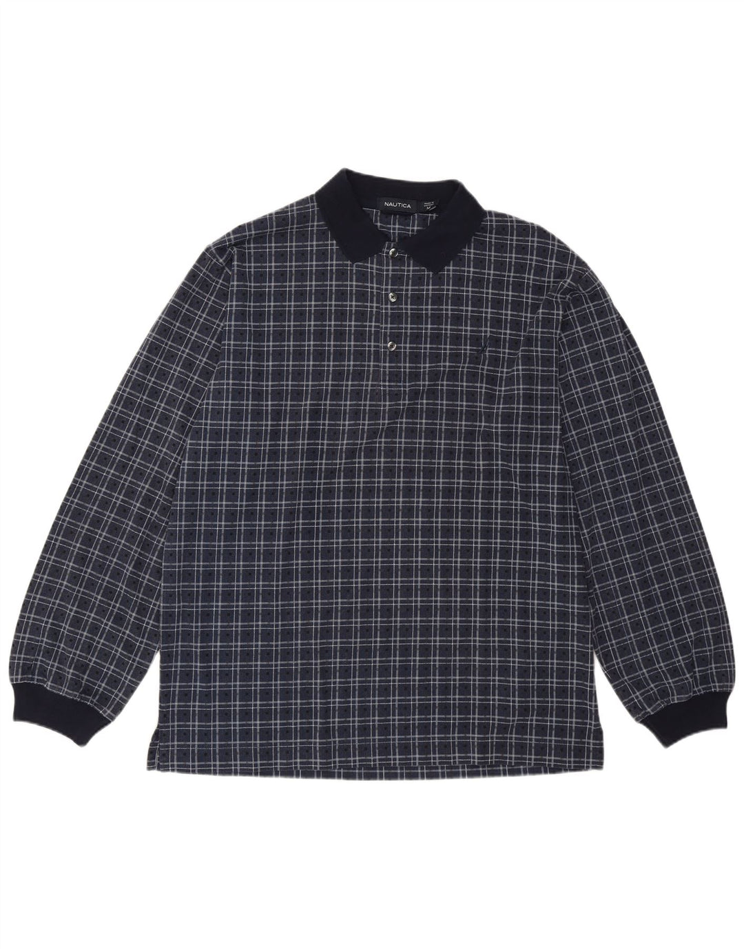 Nautica muška polo majica dugih rukava Srednje tamnoplava karirana pamuk