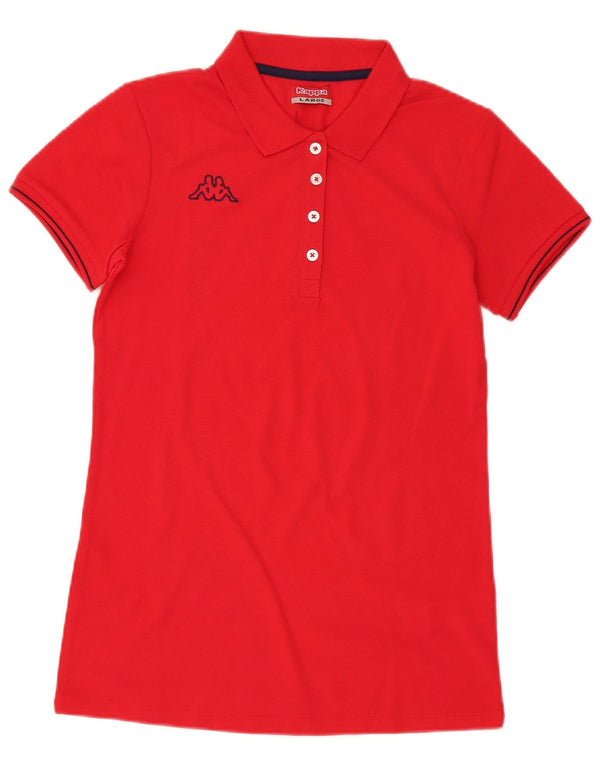 Kappa ženska polo majica UK 14 velika crvena pamuk