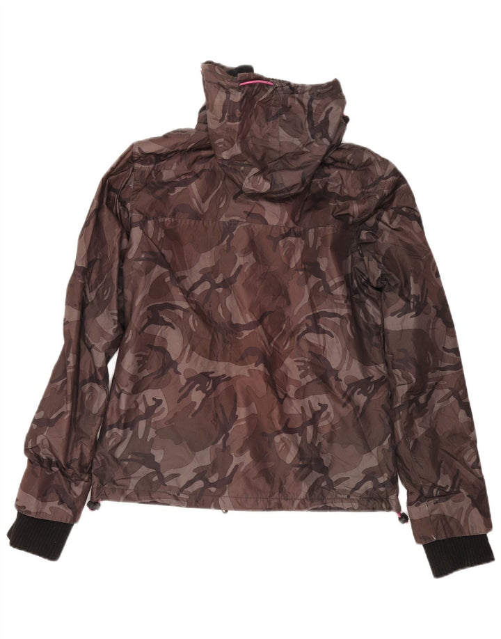 Vintage ženska jakna s kapuljačom UK 10 Mala siva kamuflažna