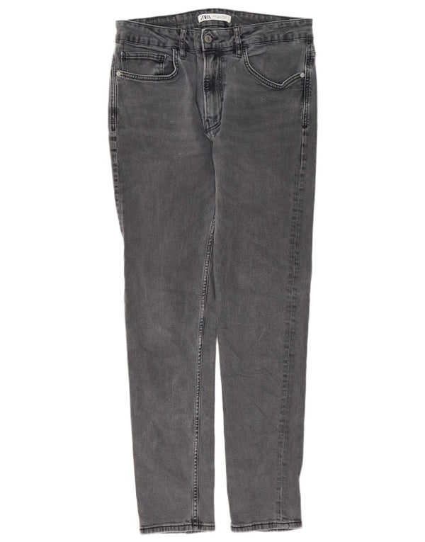 Zara Mens Slim Jeans EU 42 Large W32 L30 Grey Cotton