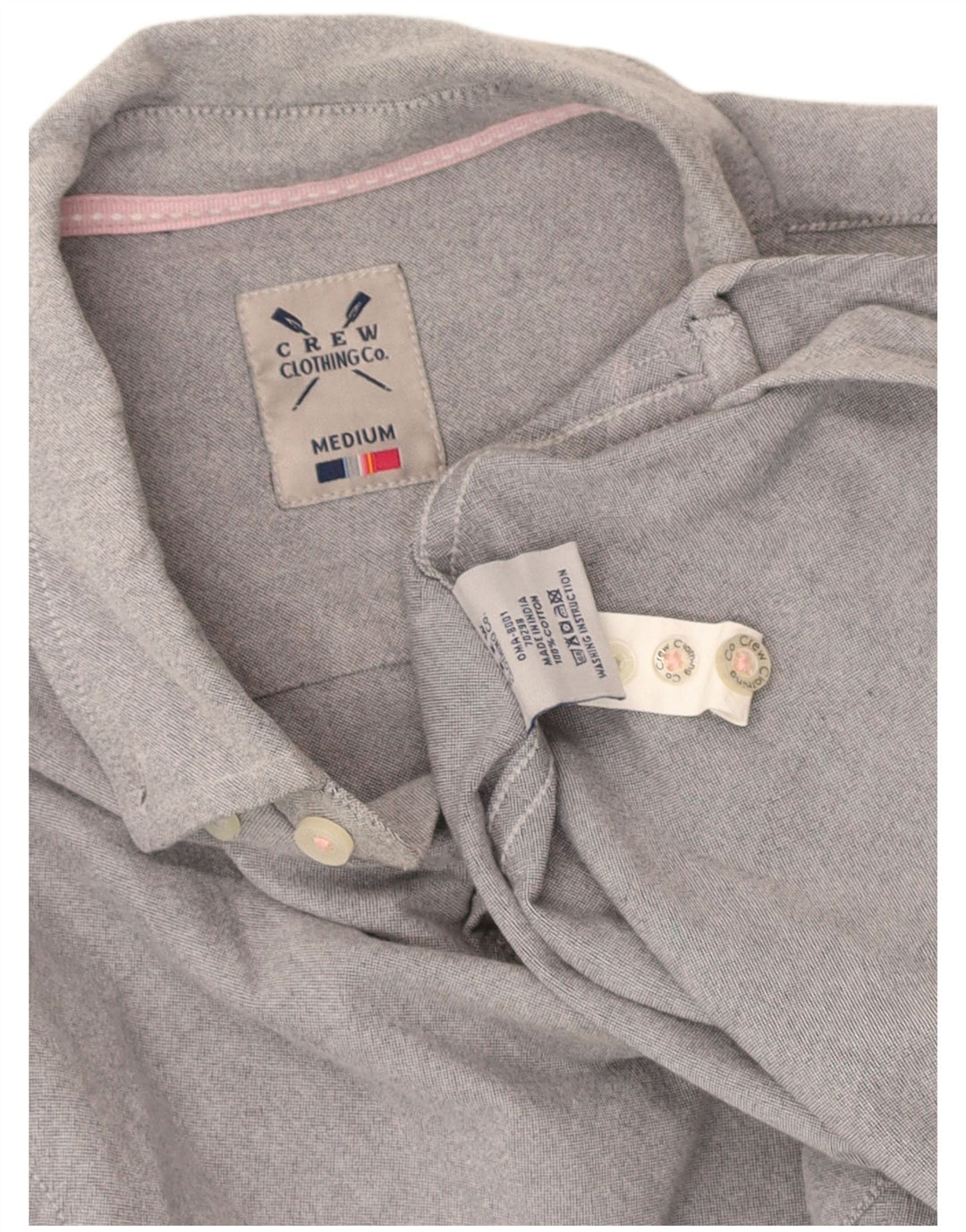 CREW CLOTHING Mens Shirt Medium Grey Cotton
