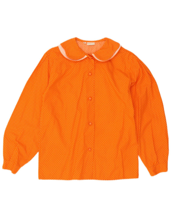 Benetton ženska košulja UK 18 XL, narančasti pamuk na točkice