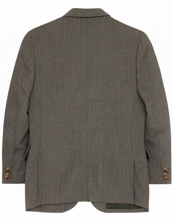 Luciano Barbera Womens Blazer Jacket IT 42 Medium Green Herringbone