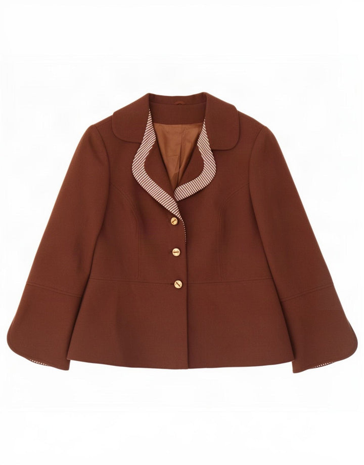 Vintage ženska jakna sa 3 gumba IT 50 XL smeđa