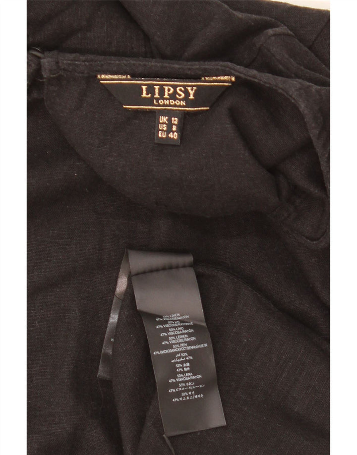 Lipsy Ženska Shift haljina UK 12 srednje crna lanena