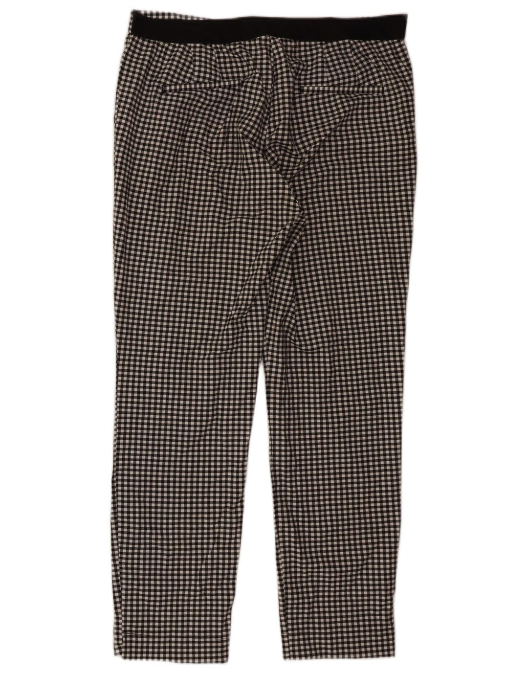 Zara ženske uske chino hlače XL W32 L27 crni gingham poliester