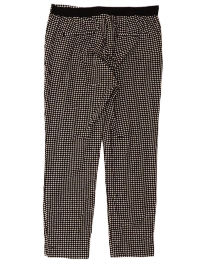 Zara ženske uske chino hlače XL W32 L27 crni gingham poliester