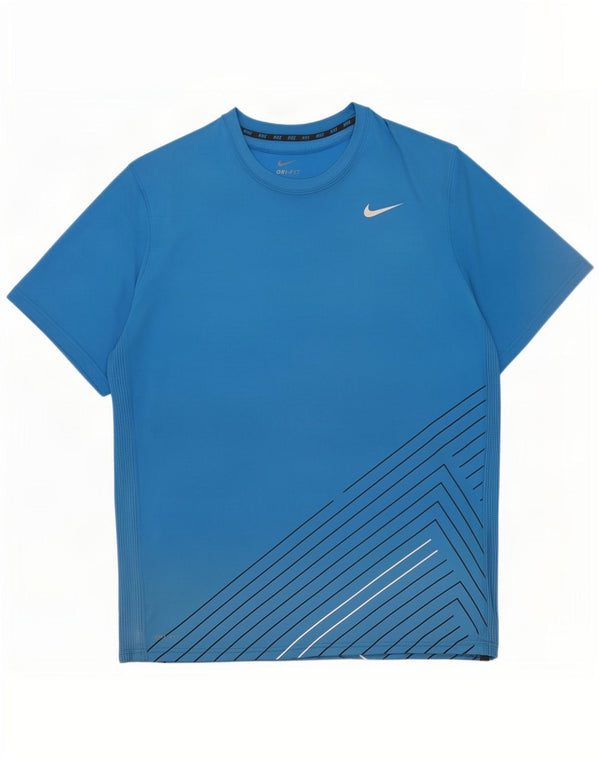 Nike Dri Fit T-Shirt Top 2XL plavi geometrijski poliester