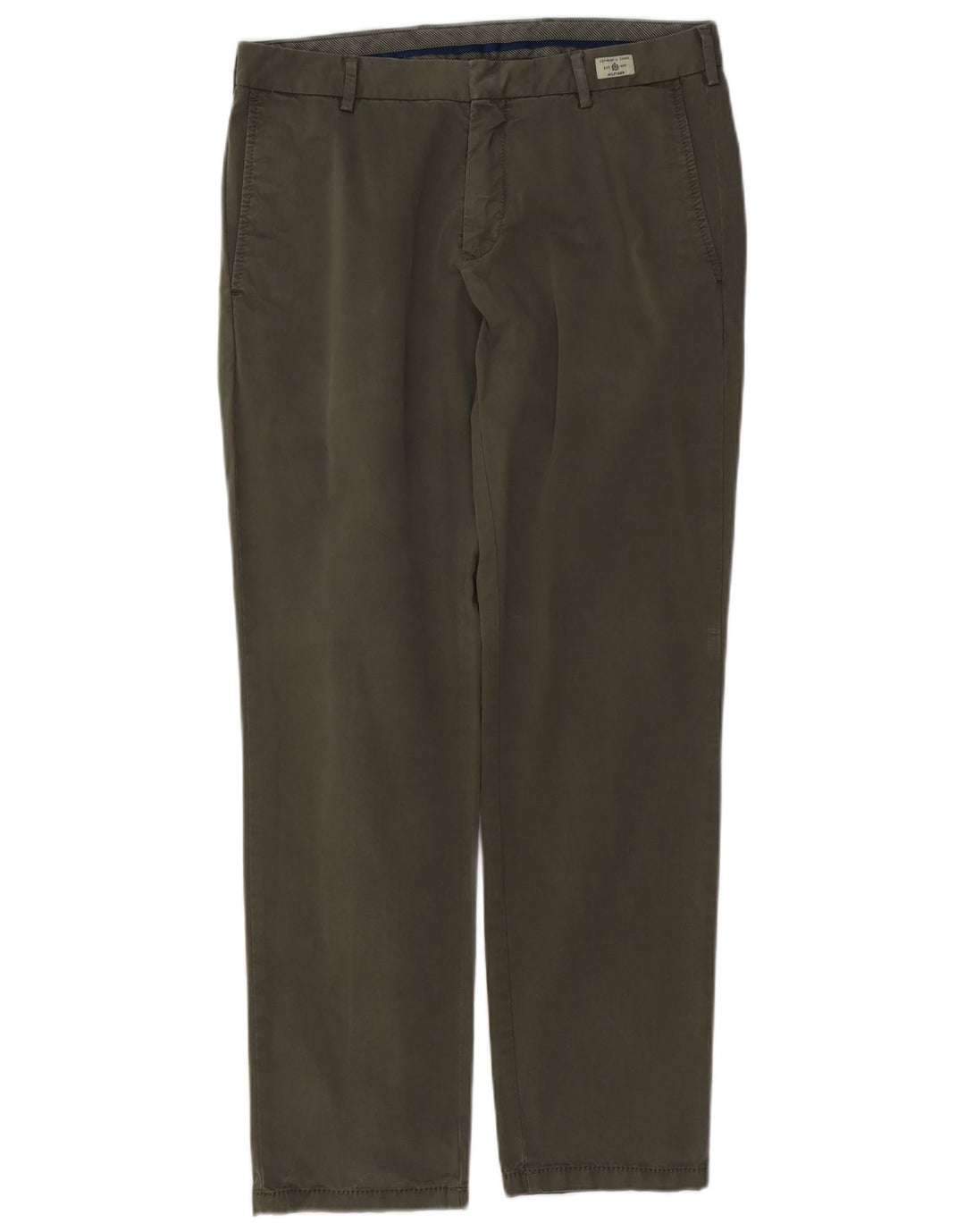 TOMMY HILFIGER Muške ravne chino hlače W33 L32 kaki pamuk
