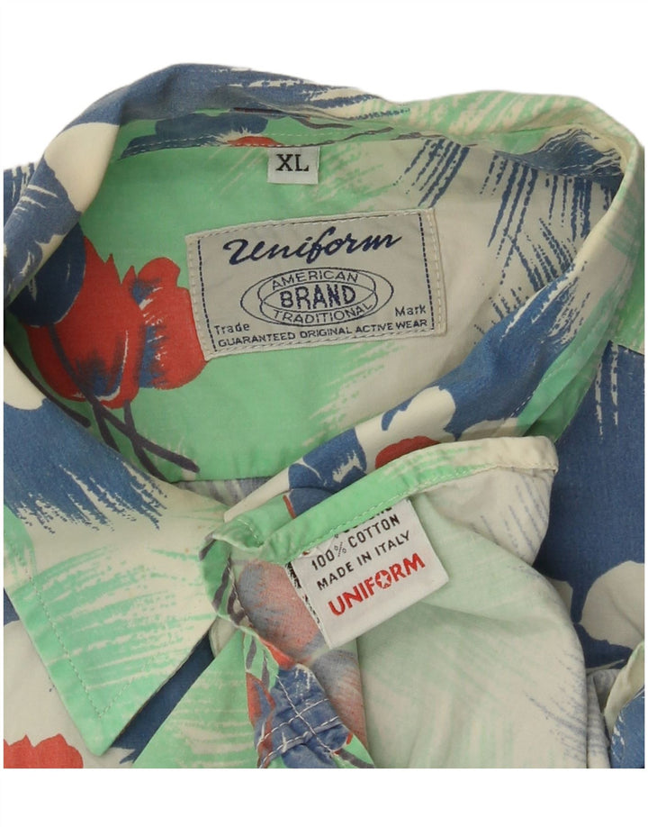 UNIFORMA Muška majica kratkih rukava XL Zeleni cvjetni pamuk