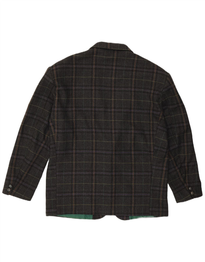 VINTAGE muška jakna sa 2 gumba IT 54 2XL siva karirana vuna