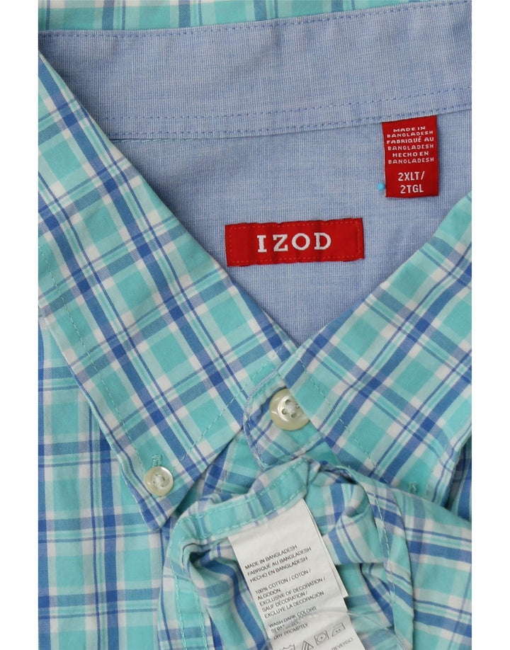 IZOD Visoka muška košulja 2XL plavi karirani pamuk