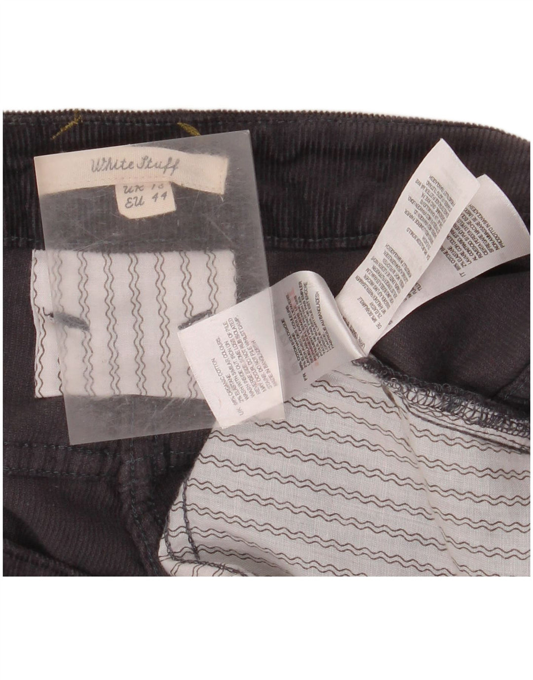 WHITE STUFF Muške ravne hlače od samta UK 16 Large W32 L32 Mornarsko plave