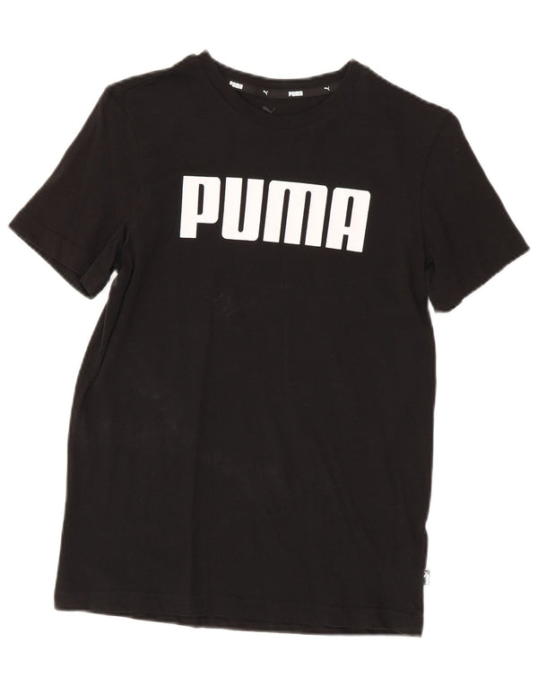 Puma Boys Graphic T-Shirt Top 13-14 Years Black Pamuk