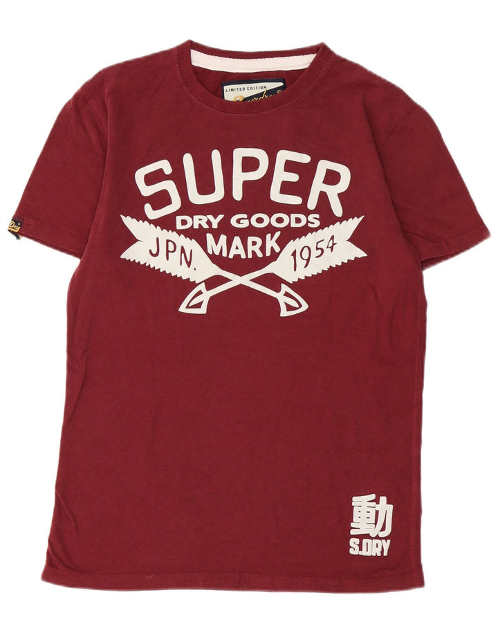 SUPERDRY muška majica kratkih rukava klasičnog kroja, mali tamnocrveni pamuk