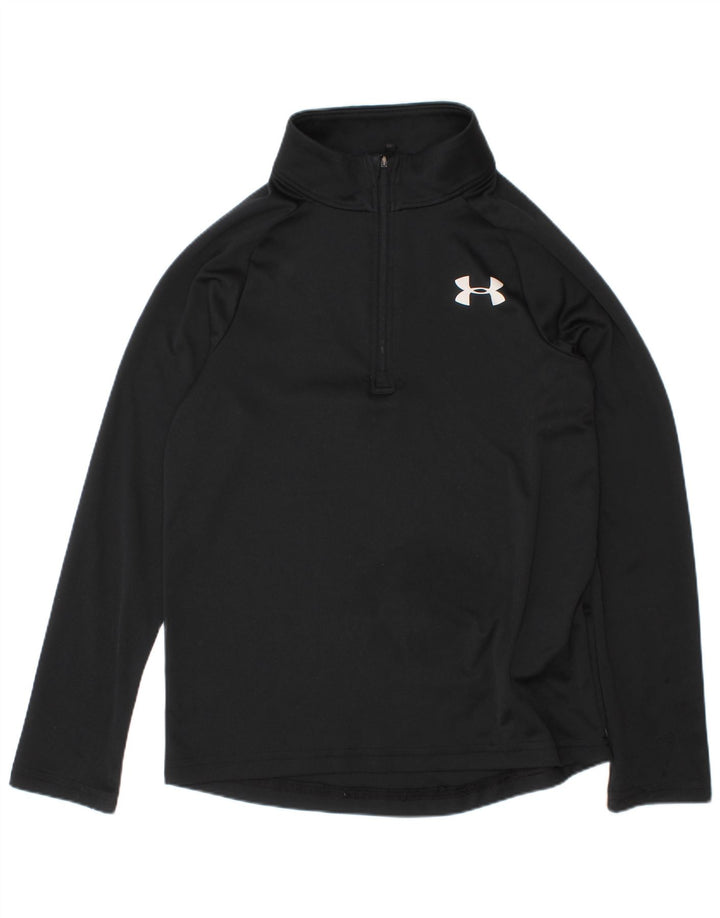 UNDER ARMOUR Boys Heat Gear Pulover Trenirka Top 7-8 Years Small Black