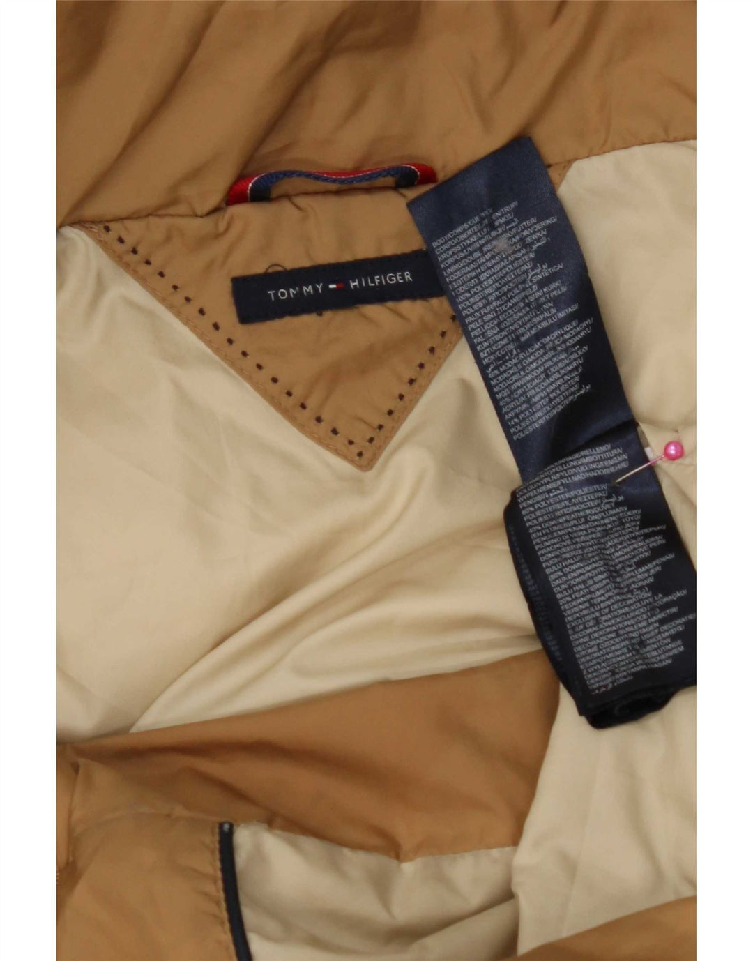 Tommy Hilfiger ženski podstavljeni kaput s kapuljačom UK 10 Mali smeđi poliester