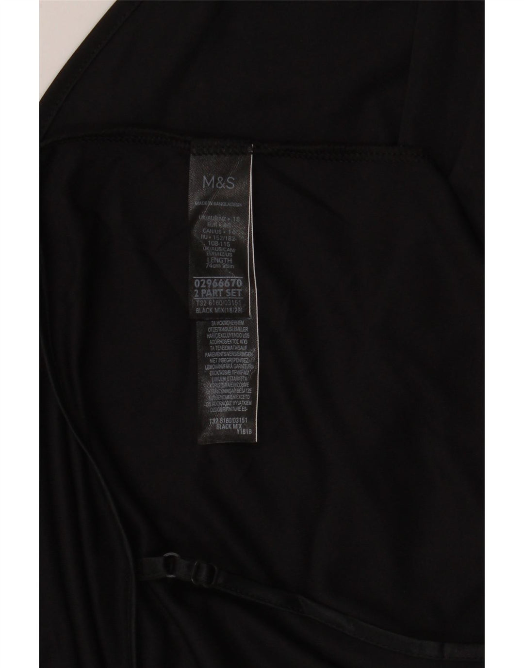 Marks & Spencer ženska slip haljina UK 18 XL crni poliester