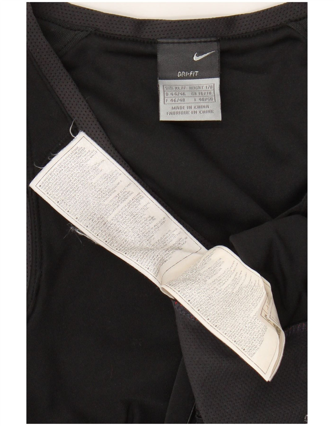 NIKE Ženska Dri Fit Crop Vest Top UK 16/18 XL crni poliester u boji